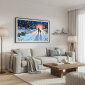 Winter Forest Walk Cozy Parent & Child Snowy Night Poster