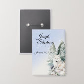 Winter Forest Watercolor Button (Voorkant / Achterkant)