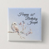 Winter Forest Watercolor Button (Voorkant)