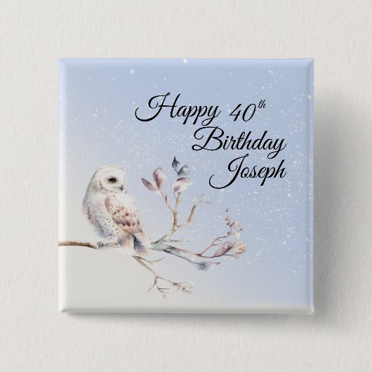 Winter Forest Watercolor Button (Voorkant)