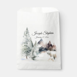 Winter Forest Watercolor Favor Bags Bedankzakje