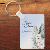 Winter Forest Watercolor Keychain (Voorkant)