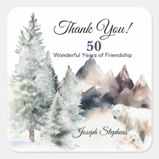 Winter Forest Watercolor Sticker (Voorkant)
