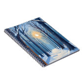 Winter Forest Watercolor Trees Blue Notitieboek (Rechterzijde)