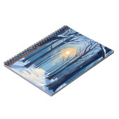 Winter Forest Watercolor Trees Blue Notitieboek (Linkerzijde)