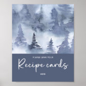 Winter Forest Waterverf Laat je receptkaart achter Poster (Voorkant)