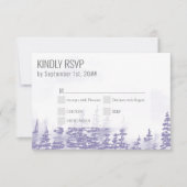Winter Forest Waterverf Lavender Entree RSVP Kaartje (Voorkant)
