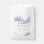 Winter Forest Waterverf Lavender Hartelijk dank Bedankzakje (Voorkant)