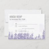 Winter Forest Waterverf Lavender Simple RSVP Kaartje (Voorkant)