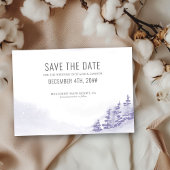 Winter Forest Waterverf Lavender Simple Save The Date