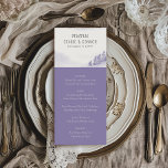 Winter Forest Waterverf Lavender Wedding Menu<br><div class="desc">Het huwelijksmenu van de winter met schilderachtig ontwerp van de waterverf in schaduwen van lavendel en grijs. De sneeuwscène kenmerkt een romantisch bergboslandschap met pijnbomen,  drijfmest en een lichte sneeuwvloed. De cursussen en menupunten zijn volledig editable. Als je producten wilt vergelijken,  surf dan naar mijn collectie in het winterbos.</div>