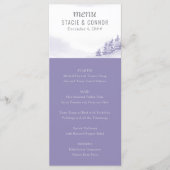 Winter Forest Waterverf Lavender Wedding Menu (Voorkant)
