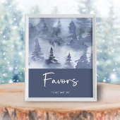 Winter Forest Waterverf Navy Blue gunsten Poster