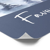 Winter Forest Waterverf Navy Blue gunsten Poster (Hoek)