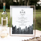Winter Forest Wedding Bar Sign Poster