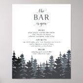Winter Forest Wedding Bar Sign Poster (Voorkant)