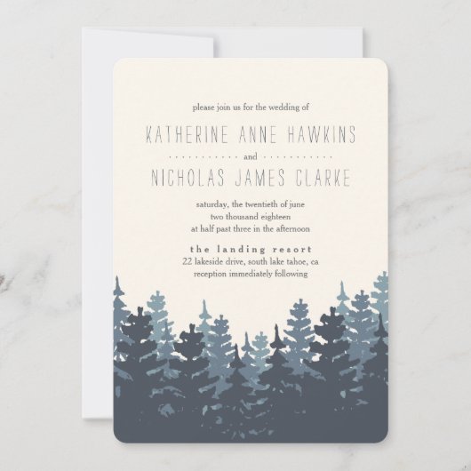 Winter Forest Wedding Invitation Kaart (Voorkant)
