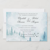 Winter Forest Wedding Invitation Kaart (Voorkant)