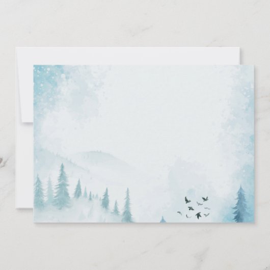 Winter Forest Wedding Invitation Kaart (Achterkant)