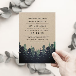 Winter Forest Wedding Invitation Kaart