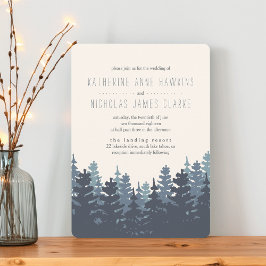 Winter Forest Wedding Invitation Kaart