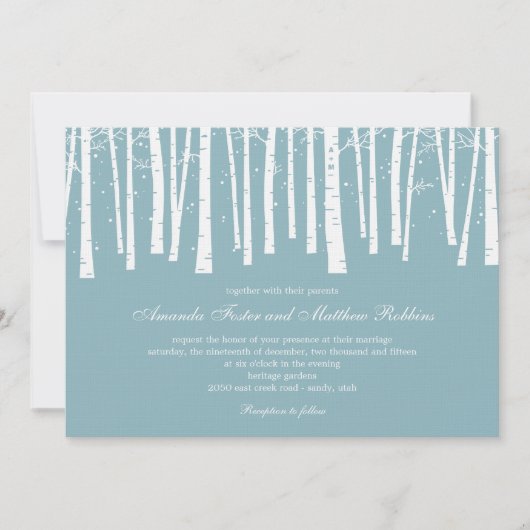 Winter Forest Wedding Invitations Kaart (Voorkant)