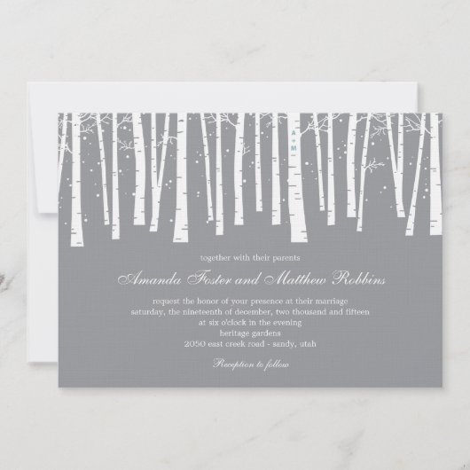 Winter Forest Wedding Invitations Kaart (Voorkant)