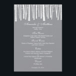 Winter Forest Wedding Menu Card<br><div class="desc">Perfect voor winterbruiloften,  dit collectie van het Winterbos zal zeker een griezelige aanraking aan uw trouwfeest toevoegen. De kleuren van de douane beschikbaar op verzoek. Uitzicht het volledige Collectie van het bos van de Winter op berryberrysweet.com 

Uitzicht het volledige Collectie Boten (beschikbaar in groen en oranje)</div>