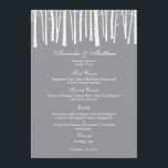 Winter Forest Wedding Menu Card<br><div class="desc">Perfect voor winterbruiloften,  dit collectie van het Winterbos zal zeker een griezelige aanraking aan uw trouwfeest toevoegen. De kleuren van de douane beschikbaar op verzoek. Uitzicht het volledige Collectie van het bos van de Winter op berryberrysweet.com 

Uitzicht het volledige Collectie Boten (beschikbaar in groen en oranje)</div>