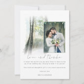 Winter Forest Wedding Photo Sage Love and Bedankt (Voorkant)