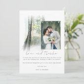 Winter Forest Wedding Photo Sage Love and Bedankt (Staand voorkant)