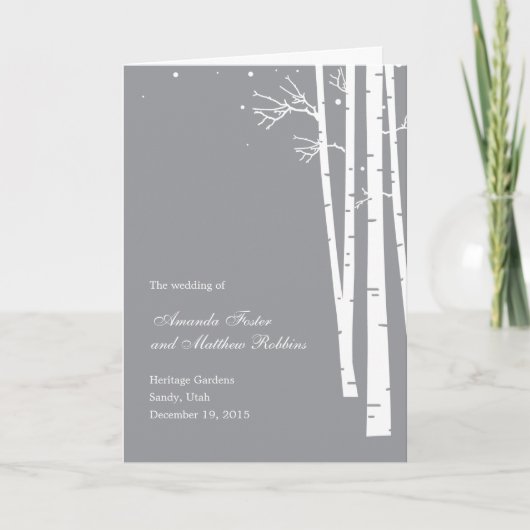 Winter Forest Wedding Program Kaart (Voorkant)