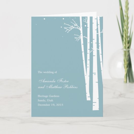 Winter Forest Wedding Program Kaart (Voorkant)