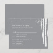 Winter Forest Wedding RSVP/Response Kaart (Voorkant / Achterkant)