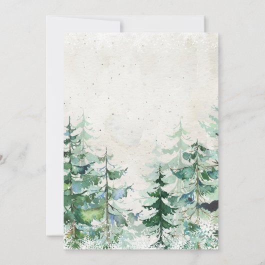 Winter Forest Wild One Birthday Invitation Kaart (Achterkant)