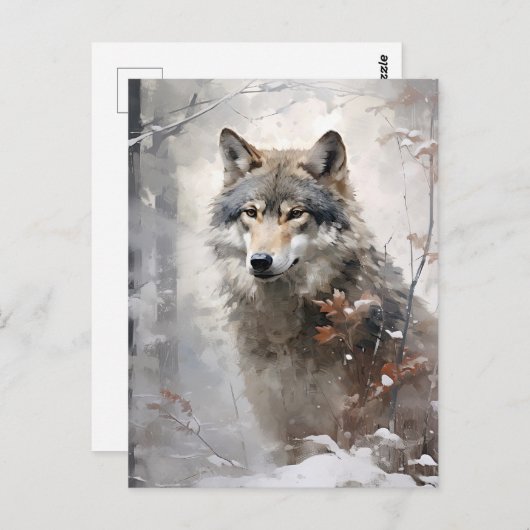 Winter Forest Wolf Briefkaart (Voorkant / Achterkant)