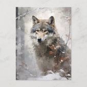 Winter Forest Wolf Briefkaart (Voorkant)