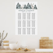 Winter Forest Wonderland met Deer Seating Chart Poster (Keuken)