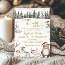 Winter Forest Woodland Animals Baby shower