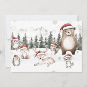 Winter Forest Woodland Animals Verjaardagsfoto Bedankkaart (Achterkant)