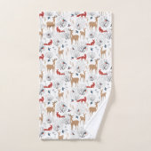 Winter Forest Woodland Dieren Aardse Kerst Bad Handdoek (Handdoek)