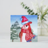 Winter Forest Woodland Friends Beer Illustratie (Staand voorkant)