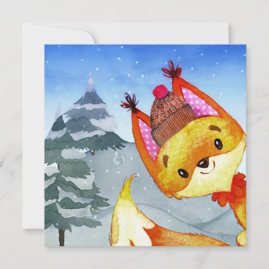 Winter Forest Woodland Friends Fox Illustratie (Voorkant)