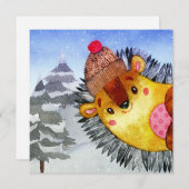 Winter Forest Woodland Friends Hedegel Drawing (Voorkant / Achterkant)