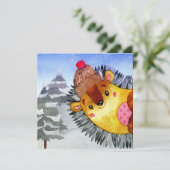 Winter Forest Woodland Friends Hedegel Drawing (Staand voorkant)