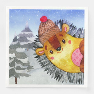 Winter Forest Woodland Friends Hedegel Drawing Servet