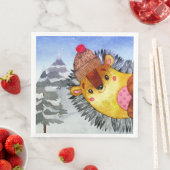 Winter Forest Woodland Friends Hedegel Drawing Servet (Insitu)