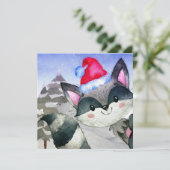 Winter Forest Woodland Friends Racoon Illustratie (Staand voorkant)