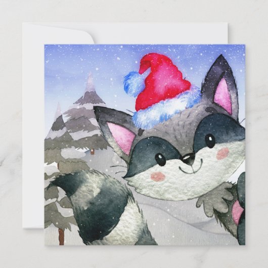 Winter Forest Woodland Friends Racoon Illustratie (Voorkant)