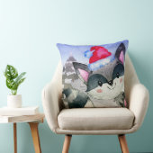 Winter Forest Woodland Friends Racoon Illustratie Kussen (Stoel)